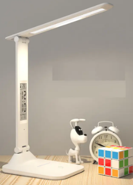 Лампа настільна акумуляторна LED (+ годинник, календар, термометр) L123 фото